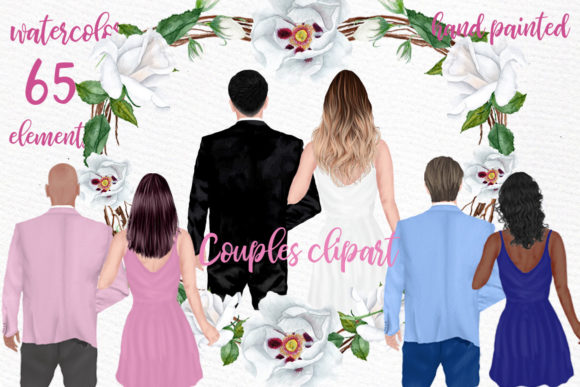 Beautiful Watercolor Couples Clipart for Wedding & Beyond