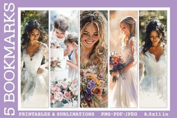 Boho Bride Bookmarks: Elegant Wedding Favors & Marketing Tools