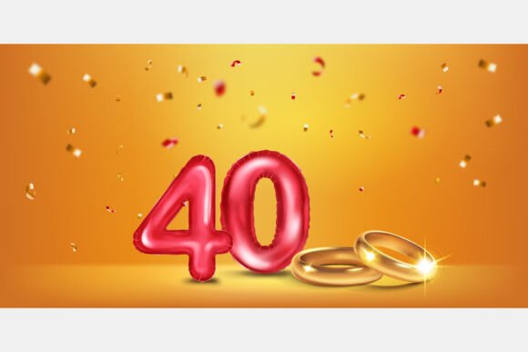 Celebrate 40 Years: Designing with Red Number 40 & Gold Rings