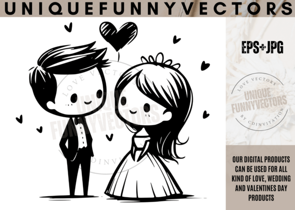 Charming Wedding Couple Svg & Stick Vectors 211