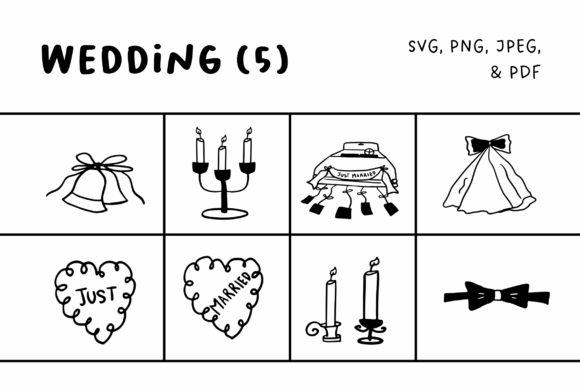 Elegant Wedding Illustrations Set5: Your Design Toolkit