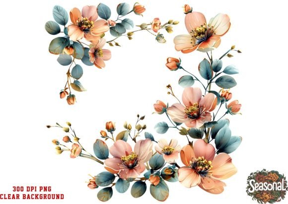 Enchanting Red Wedding Wreath Clipart for Spring Designs