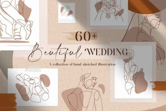 Exploring the Elegance of Beautiful Wedding Line Art Abstract