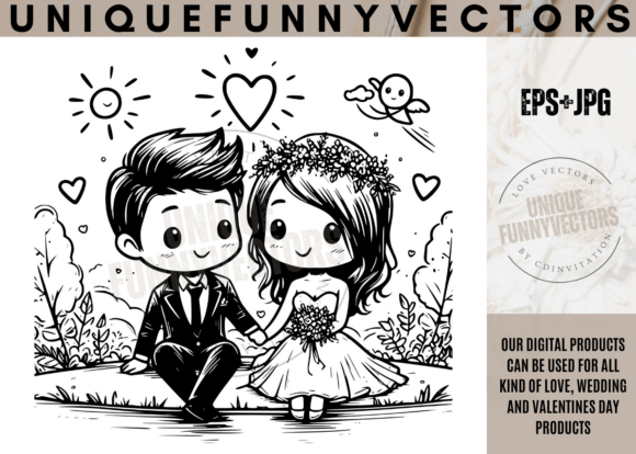 Love Wedding Stick Vectors Svg Eps 228: Charming Characters for Every Occasion