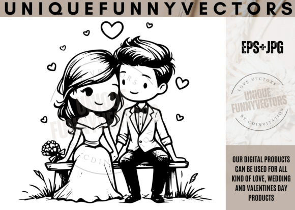 Love Wedding Stick Vectors Svg Eps 229: Adorable Characters for Heartfelt Design
