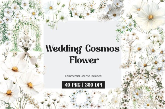 Wedding Cosmos Flower Clipart: Your Key to Elegant Design