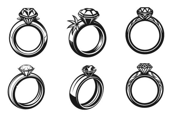 Wedding Rings Vector Illustration Set: Design Assets for Every Occasion